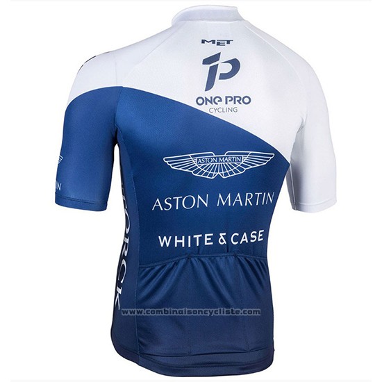 2018 Maillot Cyclisme One Pro Blanc et Fonce Bleu Manches Courtes et Cuissard